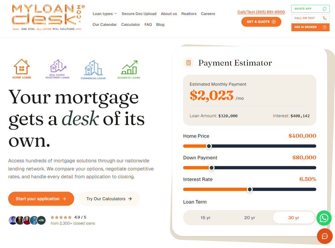 MyLoanDesk dashboard
